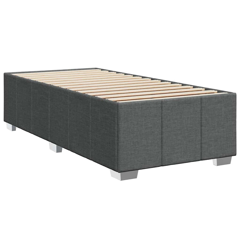 vidaXL sötétszürke szövet rugós ágy matraccal 100 x 200 cm