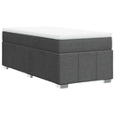 vidaXL sötétszürke szövet rugós ágy matraccal 100 x 200 cm