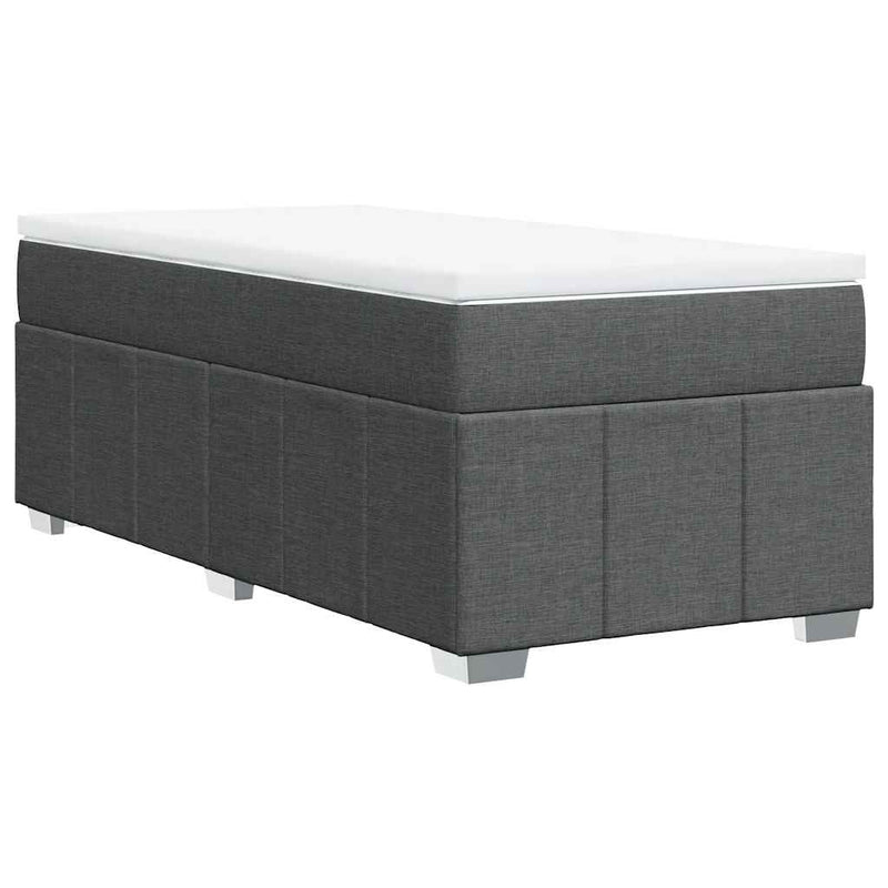 vidaXL sötétszürke szövet rugós ágy matraccal 100 x 200 cm