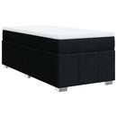 vidaXL fekete szövet rugós ágy matraccal 100 x 200 cm
