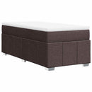 vidaXL sötétbarna szövet rugós ágy matraccal 100 x 200 cm