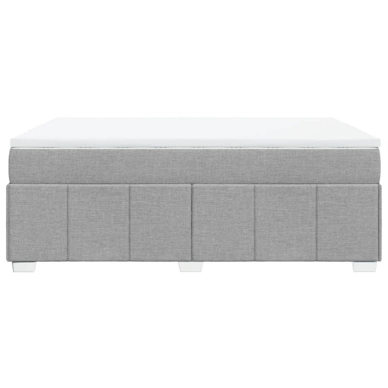 vidaXL világosszürke szövet rugós ágy matraccal 140 x 190 cm