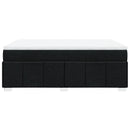 vidaXL fekete szövet rugós ágy matraccal 140 x 190 cm