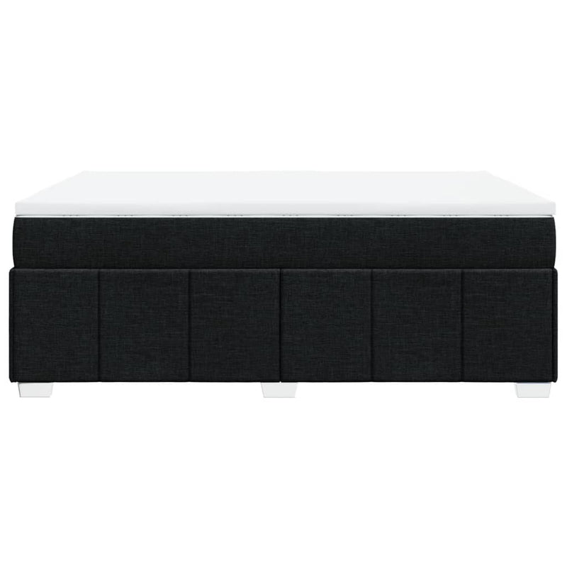 vidaXL fekete szövet rugós ágy matraccal 140 x 190 cm