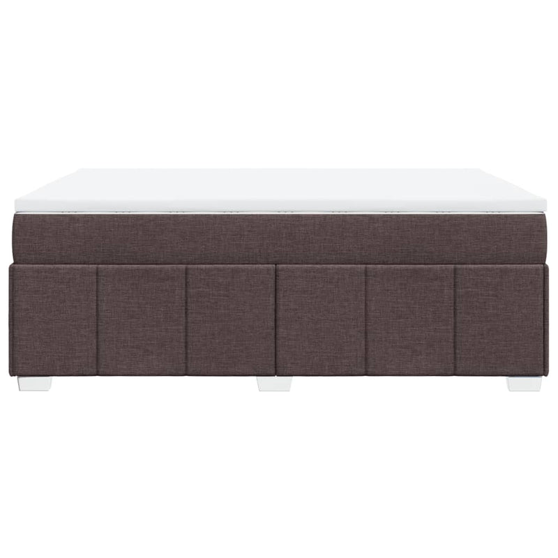 vidaXL sötétbarna szövet rugós ágy matraccal 140 x 200 cm