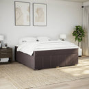 vidaXL sötétbarna szövet rugós ágy matraccal 180 x 200 cm