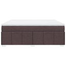 vidaXL sötétbarna szövet rugós ágy matraccal 180 x 200 cm