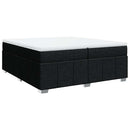 vidaXL fekete szövet rugós ágy matraccal 200 x 200 cm