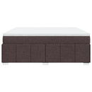 vidaXL sötétbarna szövet rugós ágy matraccal 200 x 200 cm