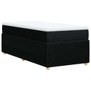vidaXL fekete szövet rugós ágy matraccal 80 x 200 cm
