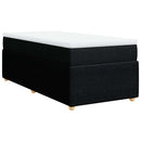 vidaXL fekete szövet rugós ágy matraccal 90x190 cm
