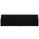vidaXL fekete szövet rugós ágy matraccal 90x190 cm