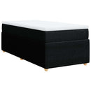 vidaXL fekete szövet rugós ágy matraccal 90x200 cm