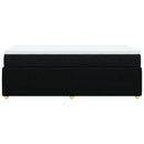 vidaXL fekete szövet rugós ágy matraccal 90x200 cm