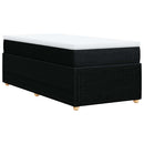 vidaXL fekete szövet rugós ágy matraccal 100 x 200 cm