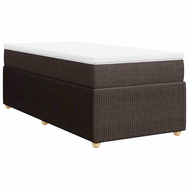 vidaXL sötétbarna szövet rugós ágy matraccal 100 x 200 cm