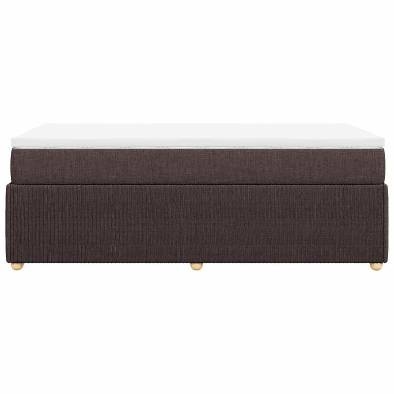vidaXL sötétbarna szövet rugós ágy matraccal 100 x 200 cm