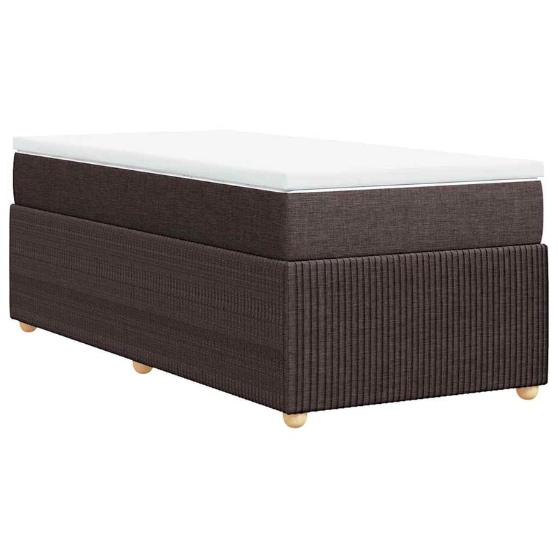 vidaXL sötétbarna szövet rugós ágy matraccal 100 x 200 cm