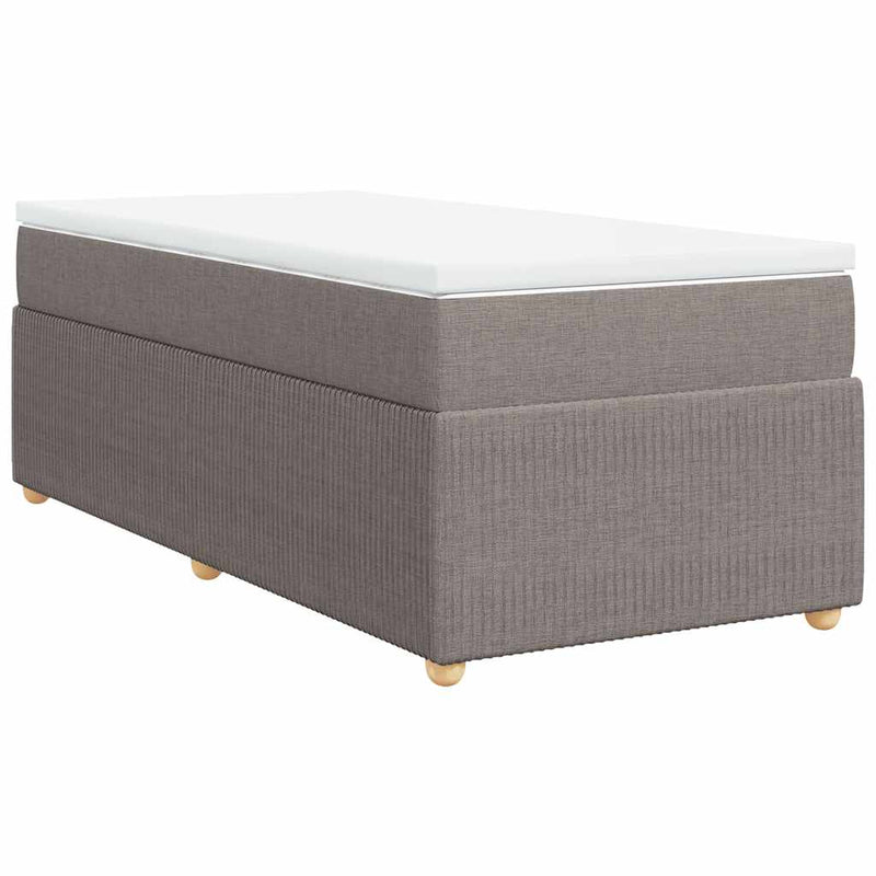vidaXL tópszínű szövet rugós ágy matraccal 100 x 200 cm