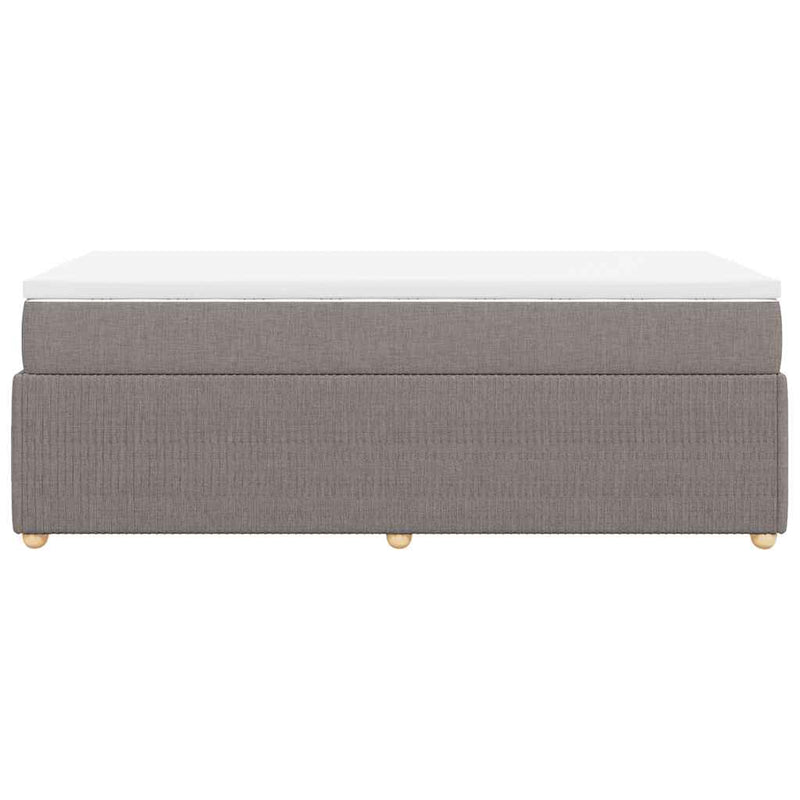 vidaXL tópszínű szövet rugós ágy matraccal 100 x 200 cm