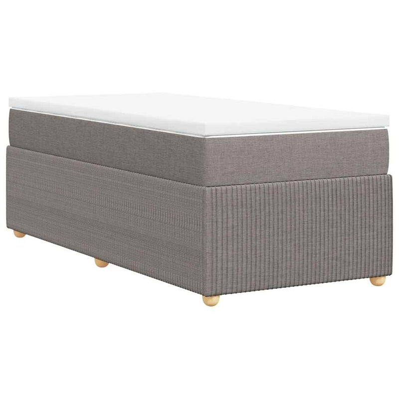 vidaXL tópszínű szövet rugós ágy matraccal 100 x 200 cm