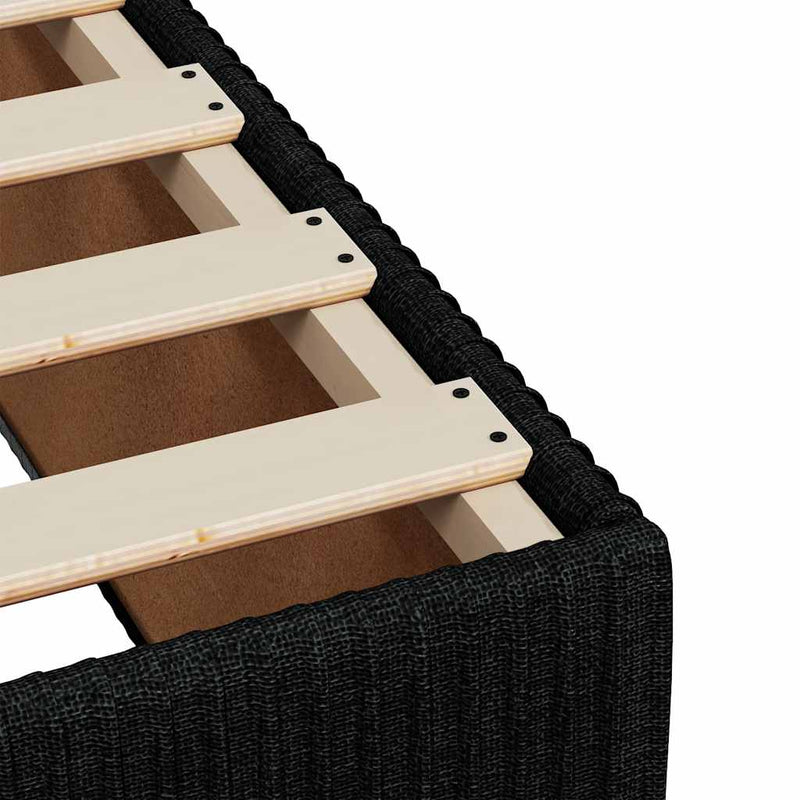 vidaXL fekete szövet rugós ágy matraccal 140 x 190 cm