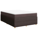 vidaXL sötétbarna szövet rugós ágy matraccal 140 x 190 cm
