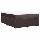 vidaXL sötétbarna szövet rugós ágy matraccal 140 x 190 cm