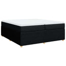 vidaXL fekete szövet rugós ágy matraccal 200 x 200 cm