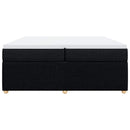 vidaXL fekete szövet rugós ágy matraccal 200 x 200 cm