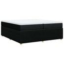 vidaXL fekete szövet rugós ágy matraccal 200 x 200 cm