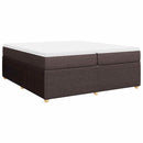vidaXL sötétbarna szövet rugós ágy matraccal 200 x 200 cm