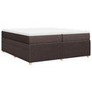 vidaXL sötétbarna szövet rugós ágy matraccal 200 x 200 cm