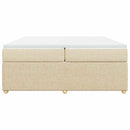 vidaXL krémszínű szövet rugós ágy matraccal 200 x 200 cm