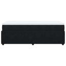 vidaXL fekete bársony rugós ágy matraccal 80 x 200 cm