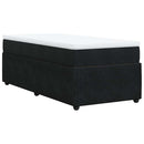 vidaXL fekete bársony rugós ágy matraccal 80 x 200 cm