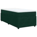 vidaXL sötétzöld bársony rugós ágy matraccal 80 x 200 cm