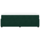 vidaXL sötétzöld bársony rugós ágy matraccal 80 x 200 cm