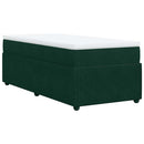 vidaXL sötétzöld bársony rugós ágy matraccal 80 x 200 cm