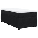 vidaXL fekete bársony rugós ágy matraccal 90x190 cm
