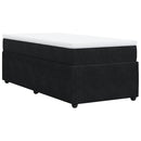 vidaXL fekete bársony rugós ágy matraccal 90x190 cm