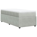vidaXL világosszürke bársony rugós ágy matraccal 90 x 200 cm
