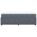 vidaXL sötétszürke bársony rugós ágy matraccal 90 x 200 cm