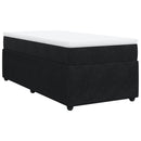 vidaXL fekete bársony rugós ágy matraccal 90 x 200 cm