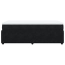 vidaXL fekete bársony rugós ágy matraccal 90 x 200 cm
