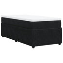 vidaXL fekete bársony rugós ágy matraccal 90 x 200 cm