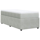 vidaXL világosszürke bársony rugós ágy matraccal 100 x 200 cm
