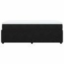vidaXL fekete bársony rugós ágy matraccal 100 x 200 cm