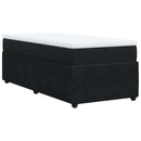 vidaXL fekete bársony rugós ágy matraccal 100 x 200 cm