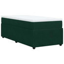 vidaXL sötétzöld bársony rugós ágy matraccal 100 x 200 cm